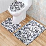 OEM ODM Three Piece Bathroom Rugs Toilet Tank Cover Set Washable