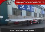 Q345B 3 Axles 60t 20ft 40ft Flatbed Container Trailer