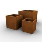 Drainage Hole Large Corten Bowl Planter Pots Modern Design For Garden