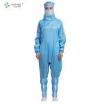 S - 5XL Size Anti Static Garments Blue Color With Hoods And Face Mask