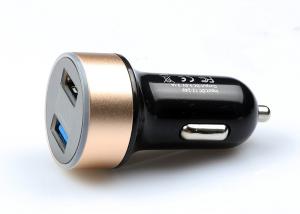 China High Aluminum Alloy Car Phone Charger , PC Digital Display Dual 3.1A Mobile Phone Car Charger wholesale