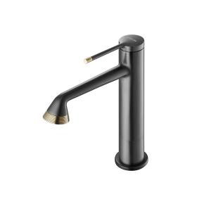 China Contemporary 251mm Basin Mixer Faucet Gun Gray Polished Surface wholesale