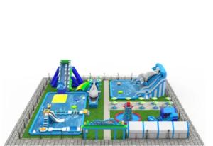 China Inflatable Land Water Park Swimming Pool With Obstacle Course wholesale