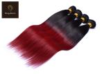 Straight 45.72cm 18 inch Ombre Colored Human Hair Bundles 1b Bug St
