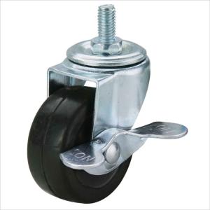 China stem swivel rubbere casters with brakes for hardwood floor 2 in wholesale