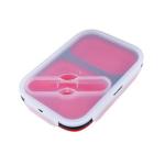 2 Compartment Lunch Box Silicone Household Products Collapsible Lunch Containers