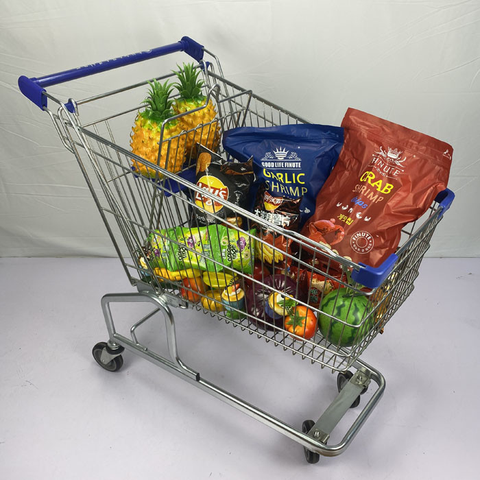 150L German Regular Supermarket Metal Trolley without Base Frame with Child Seat Self-Produced and Wholesale