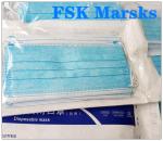 Antiviral 3 Ply Surgical Face Mask Bfe95 Disposable Face Mask Blue And White