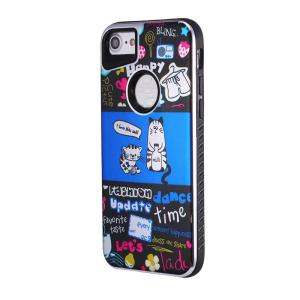 China Plating Cat Pattern Combo English Word Graffiti Cell Phone Case Cover for iPhone 7 6s Plus wholesale