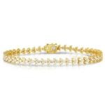 Designer 18K Gold 925 Sterling Silver Flower Charm Women Tennis Bracelet with