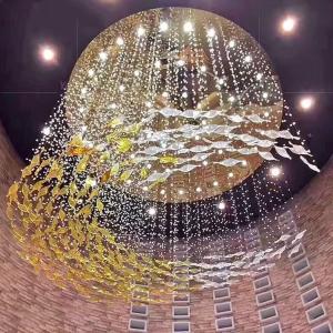 China Sales office sandbox lamp crystal simple modern art pendant lamp glazed living room lamp hotel lobby non-standard lamp wholesale
