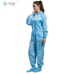 98% Polyster Fiber Hooded Anti Static Coverall With Boots Reusable Gown In SMT