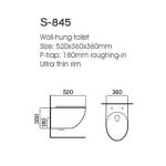 White Color Round Thin Rim Wall Hung Toilet Antibacterial For Woman Friendly