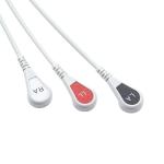 For Welch Allyn Compatible Aha Iec Ecg Cable 008-0880-00 3 Lead Aha Snap