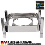 Mirror Finish Square Shape Banquet Chafing Dishes With Big Glass Lid For Hotel