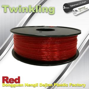 China Flexible 3D Printer Filament Twinkling 3mm 1.75mm Red Filament 1.3Kg / Roll wholesale