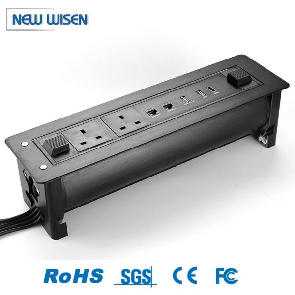 Hidden Electric Grounding Power Outlet Tower Plug Desktop Kitchen Motorised