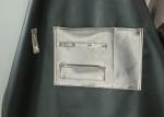 PU Leather Kitchen Cooking Apron Silver And Black Stitching Padded