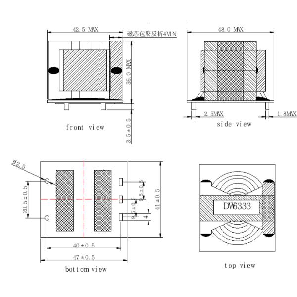 PQ40 High-Frequency Transformer Manufacturer Customized DW6333