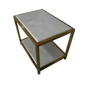 China White Stone Top Living Spaces Coffee Table Furniture , Fully Assambled Oak Bedside Tables wholesale