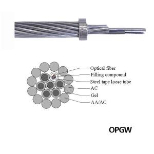 China 4-144 Core Aerial Optical Fiber Composite Overhead Ground Wire China OPGW Long Lifetime on sale