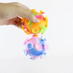 China Multi Colored Baby Silicone Toys Suction Cup Ball For Children Party wholesale