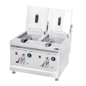 China Double Tank Commercial Gas Fryer With Temperature Control Lpg Gas Deep Fryer 18L 18L wholesale