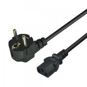 China Durable 2pin Plug Black EU Power Cord 1m 1.5m For Laptop Computer Monitor wholesale
