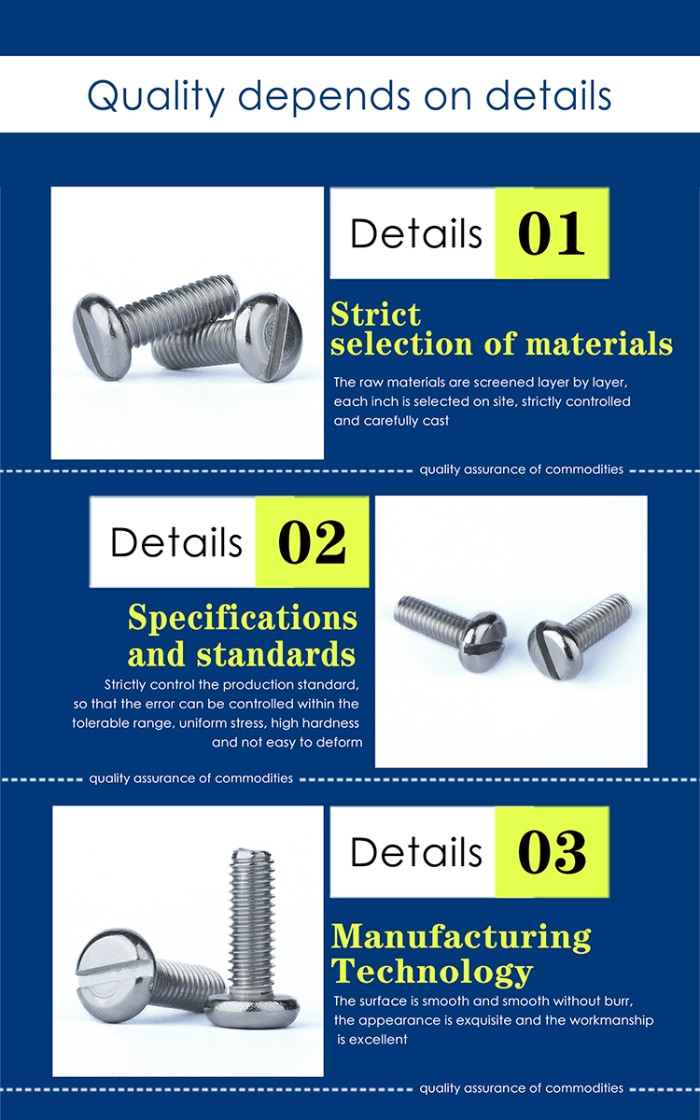 M1.6 M2 M2.5 M3 Slotted Head Screw Stainless Alloy Steel Fasteners