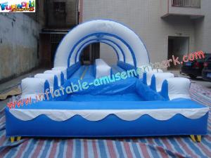 China 0.55 mm Blue Giant Waterproof Outdoor Inflatable Water Slides For Kids And Adults wholesale