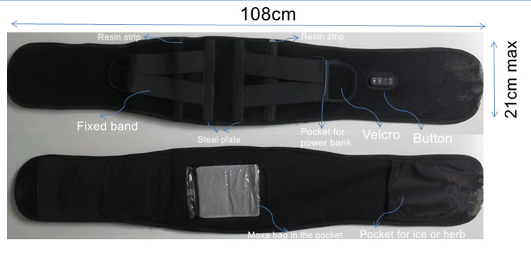 Electrical Thermal Therapy Warm Waist Belt Basic Protection With Massaging