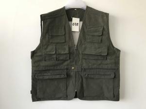 China Fishing vest 035 in taslan fabric, olive green color, water proof, quick dry, S-3XL wholesale