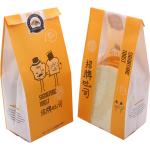 Custom Logo Printing Food Delivery Takeaway Stand Up Paper Bags With Clear