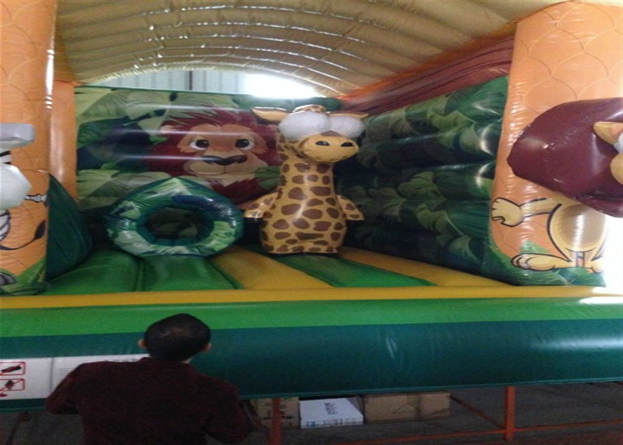 Hot sale inflatable safari park bouncer house Classic inflatable forest animals combo jumping house for children on sale