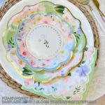 Tea Party Paper Plates Customized Disposable Plates Sets Flower Paper Tableware