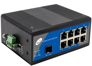 China Industrial POE Ethernet Fiber Switch Full Gigabit 1 SFP and 8 POE Ports wholesale