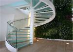 Laminated Glass Tread Custom Spiral Staircase , Stainless Steel Spiral Staircase