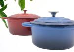 Purple Enamel Coated Cast Iron Casserole With Lid No seasoning