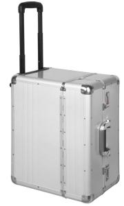 China Aluminum Hairdresser Tool Box , Barber Tool Box On Wheel With Sturdy Metal Handle wholesale