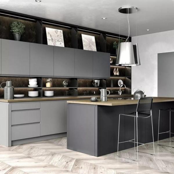 Los Angeles Villa Kitchen Metallic Lacquer Finish Wall Hanging Cabinet for a