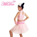 Ballet Jazz And Belly Dancing Clothes Sequin High Neck Sleeveless Prints Skirt
