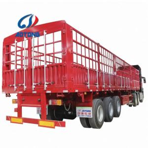 China 160mm Cross Beam Tri Axles Livestock Fence Cargo Semi Trailer Truck with Suspension wholesale