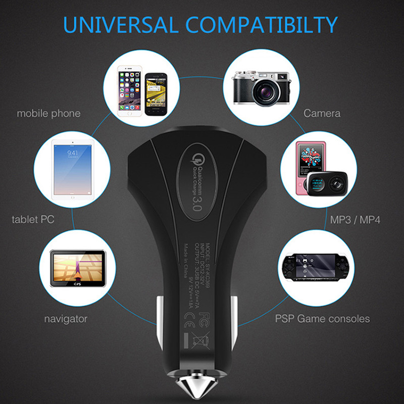 5V 7A 35W USB C Car Adapter Charger Adopt With Intelligent Chip