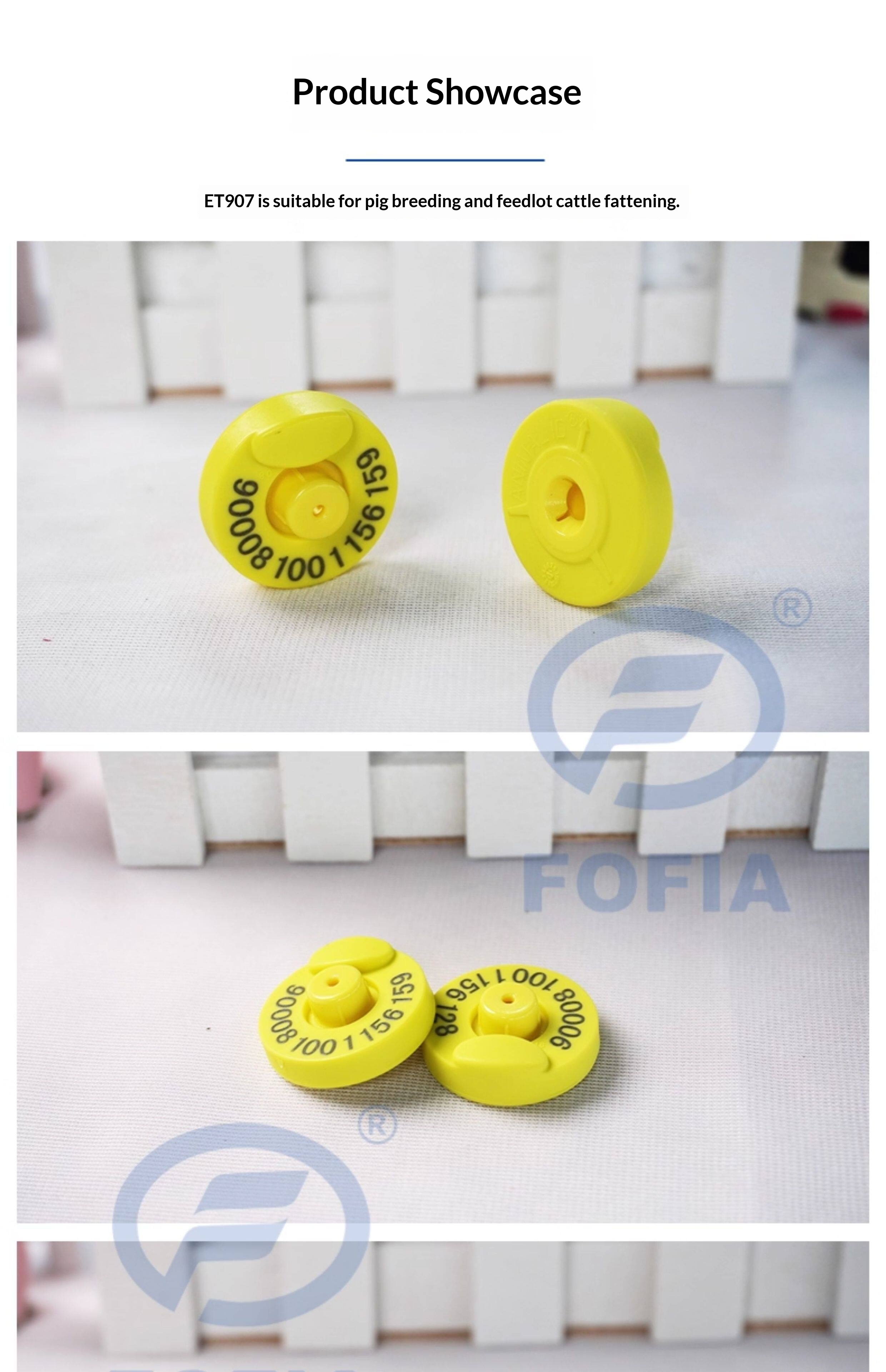 Electronic Custom Ear Tag for Cattle RFID Technology FDX-B Type Plastic & TPU Material Model ET907