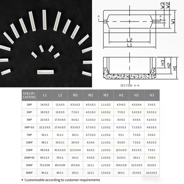 Efficient Heat Dissipation Ceramic Resistor Housing 7WP Steatite Resistor Ceramic Body