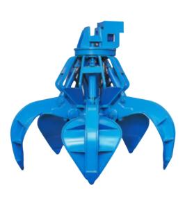 China Four Fingers Mechanical Orange Peel Grab NM400 Q355B Material For 24 Ton Excavator wholesale