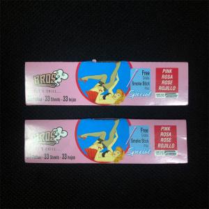 China Natural Arabic Gum Smoking Slim Rolling Paper With Gold Stamping And Food Grade Ink on sale