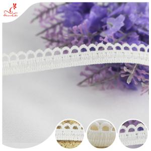 China Crochet White Flat Embroidered Lace Trimmings 1.2cm For Home Furnishings Diy Handmade wholesale