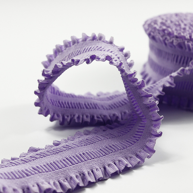 Purple Knitted 5.5cm Lace Elastic Band 55mm Polyester Webbing Straps