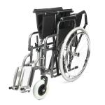 8 Inch Front Wheel Folding Steel Wheelchair Obesity Large Body Weight 51cm